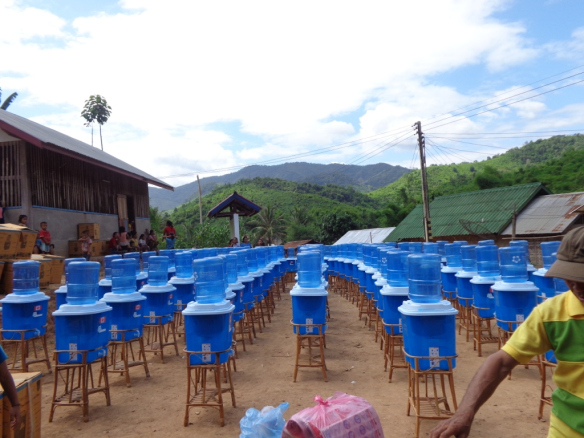 Water filters distributed on June 30th to the rural village of Ban Mae