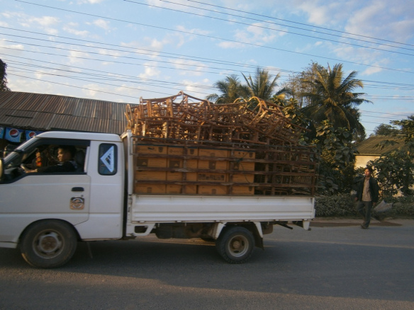 I managed to take a shot of one of the trucks as they whizzed by the guesthouse.
