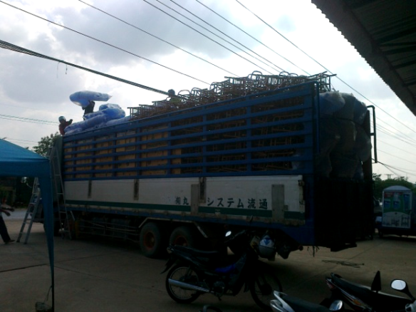 The picture is pretty dark but the truck sure looks full.  I am looking forward to the hygiene training and distribution in just 5 days.