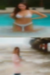 Woman looking golden shower